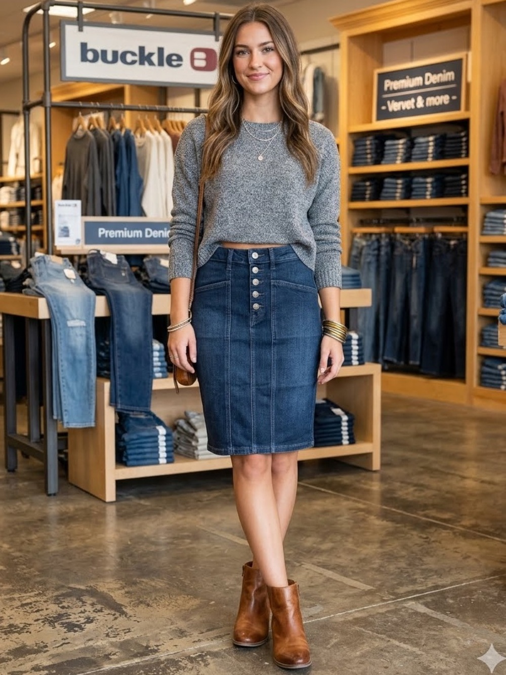 VERVET by Flying Monkey Claudia Denim Skirt